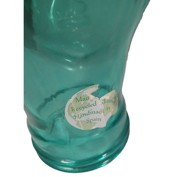 Vtg Vidrios 12" Teal Green Recycled Glass Head Mannequin Life Size Bust Spain - Picture 9 of 10